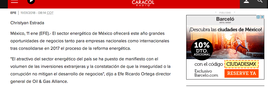 Entrevista por Caracol Radio